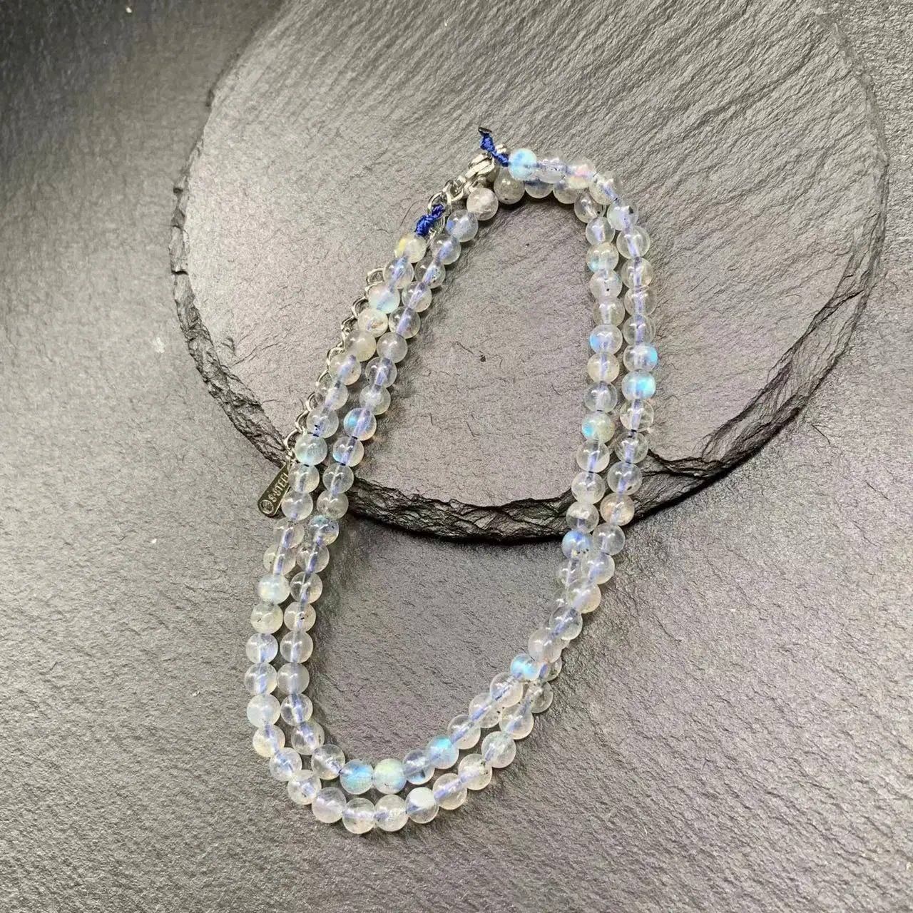 4MM Natural Labradorite Moonstone Blue Moon Light Choker Necklace Gemstone Women Men High Quality Jewelry Design Handmade