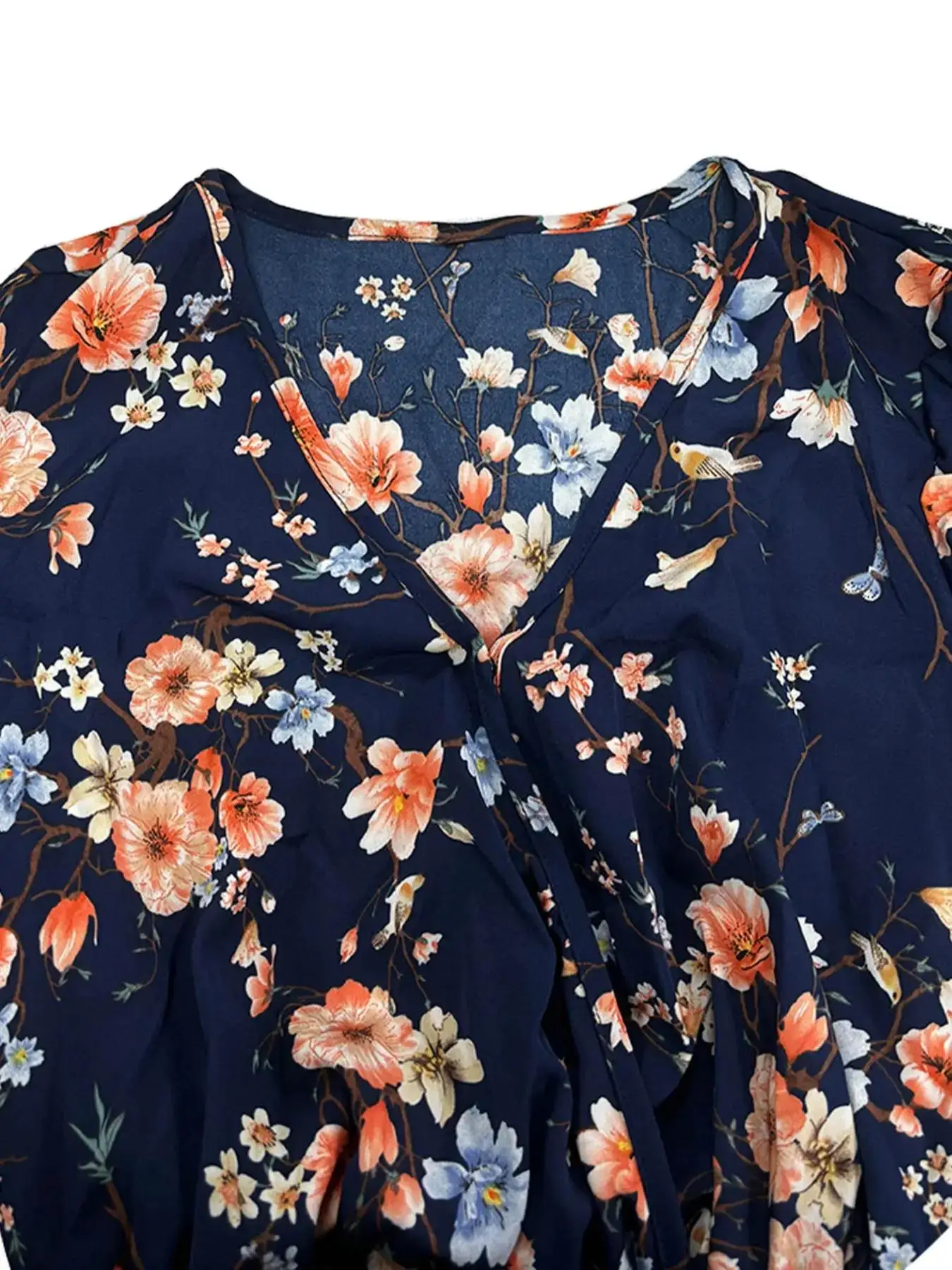 【Plus Size】 Floral Print Tie Shoulder Jumpsuit, Boho Casual Wide Leg Jumpsuit for Vacation Holiday, Women's Plus Clothing for Su 4