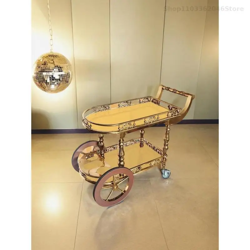 Hotel Snack Cart Three-layer Wine Cart Tea Stainless Steel Roast Duck Pieces Mobile Dining Truck Commercial