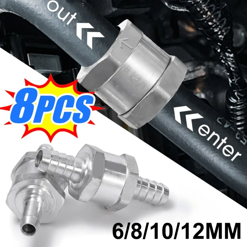 Car One Way Check Valve 6/8/10/12MM Oil Supply Joint Hand Pump Aluminium Alloy Fuel Non Return Check Valve for Peugeot Renault