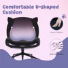 Armless Office Desk Chair with Wheels,Ergonomic Criss Cross Legged Computer Chair with Fabric Padded, Height Adjustable 4