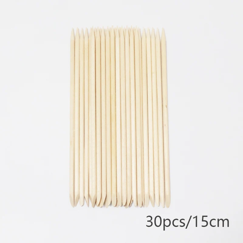 Nail Art Orange Wood Cuticle Sticks - Precision Manicure Tools for Gel Polish and Nail Design