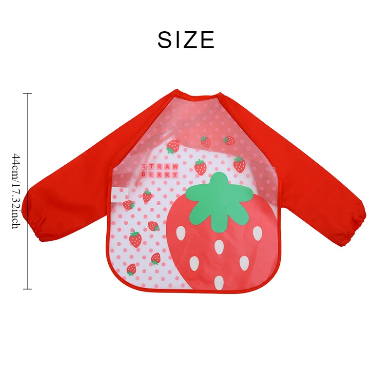 Cartoon Animal Waterproof Baby Bibs for Boys Girls Cute Long Sleeve Feeding Smock Adjustable Toddler Apron Burp Cloth Infant Bib