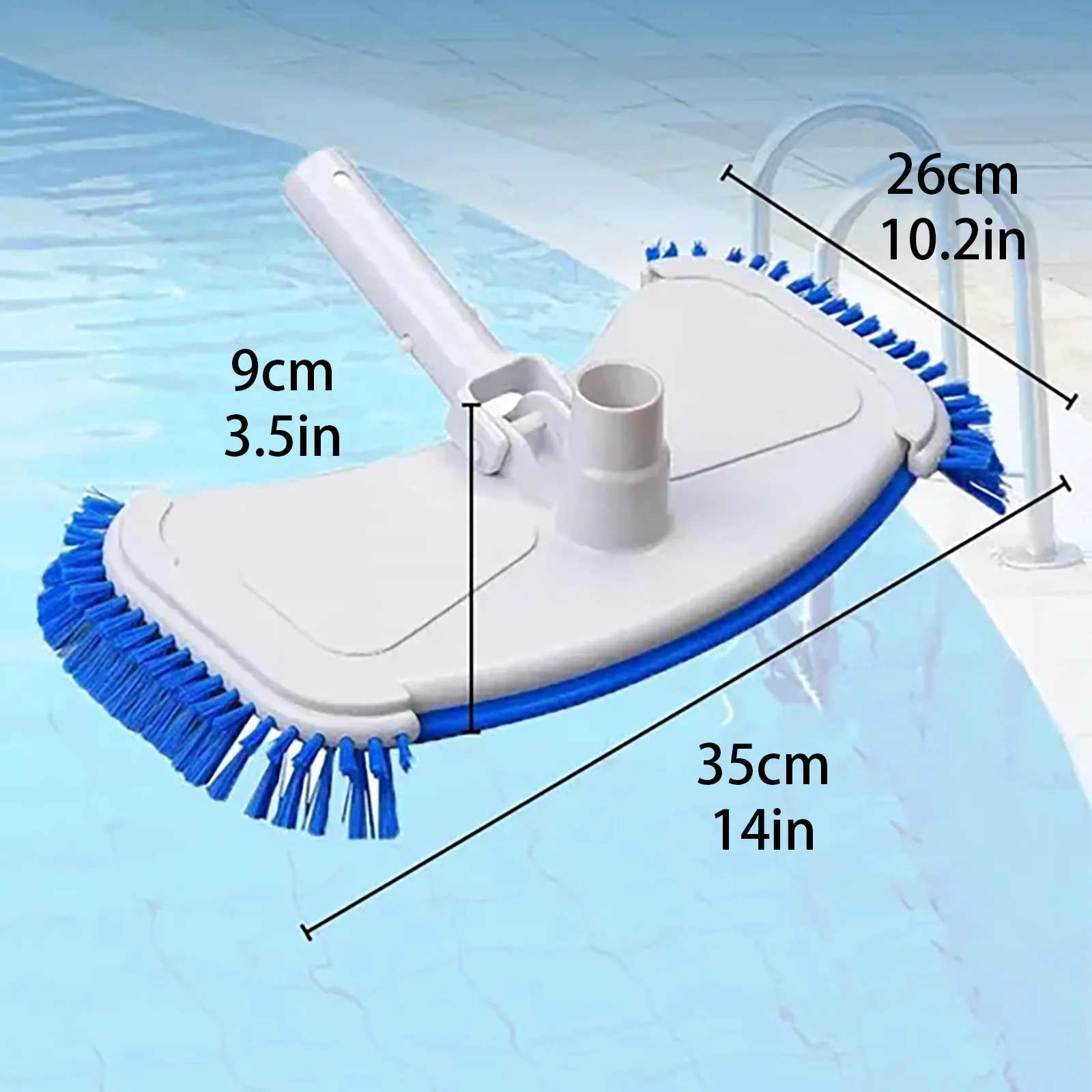 Pool Cleaning Brush Vacuum Head Brush Cleaner Pool Suction Head Brush Cleaner Tool Parts Reinforced Suction With Side Manual pool cleaning tool pool cleaning brush