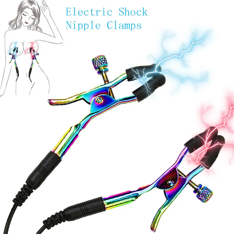 Medical Themed Toys Electric Shock Nipple Clamps Accessory Breast Body Massage Clitoris Clips Stimulation Sex Toys For Couple