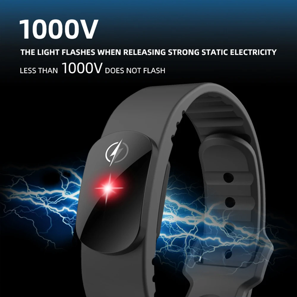 Hot Sales M12-SE Anti-static Silicone Bracelet Men Women Fashion Waterproof Adjustable Winter Human Body Static Eliminator 3