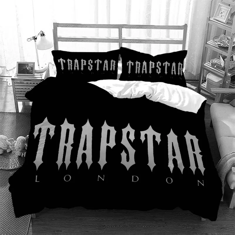 Famoso edredón estampado de Trapstar London, funda de almohada, juego
