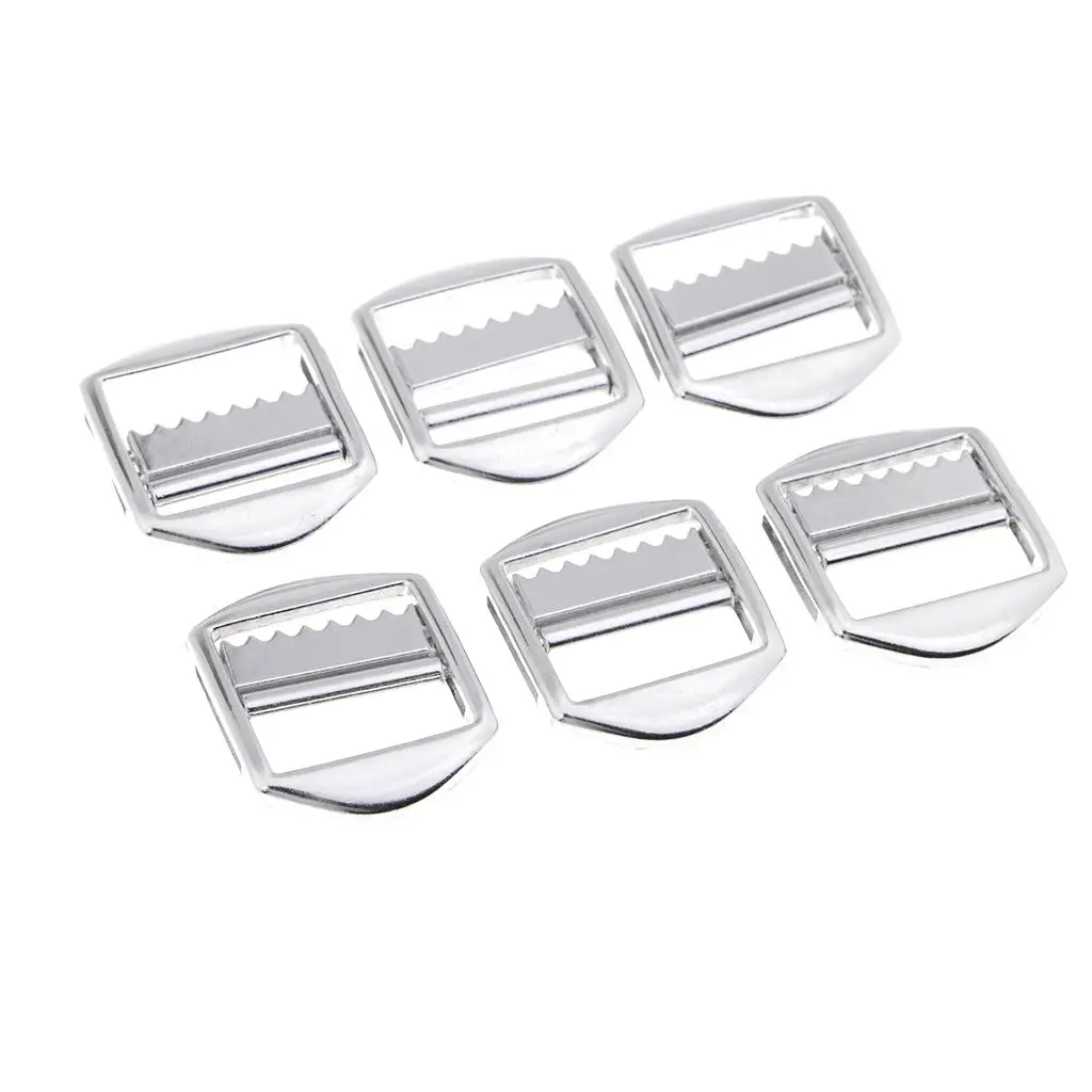 6Pcs Mini Metal Buckle Slider Backpack Luggage Belt Strap Wrapping Buckles