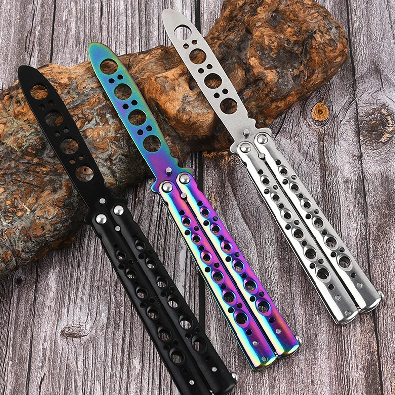 Foldable Butterfly Knife Trainer Portable Stainless Steel Pocket