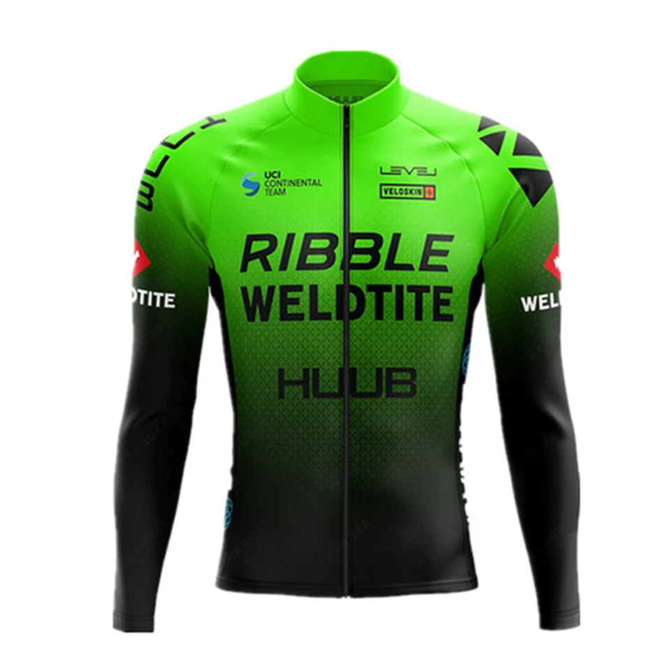 Autumn fluorescent green Cycling Jersey Long Sleeve 2022 New HUUB