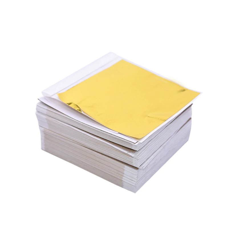 Imitation Foil Paper 100/200 Sheets Gold Silver Gilding DIY Art Craft Birthday Party Wedding Cake Dessert Decorations