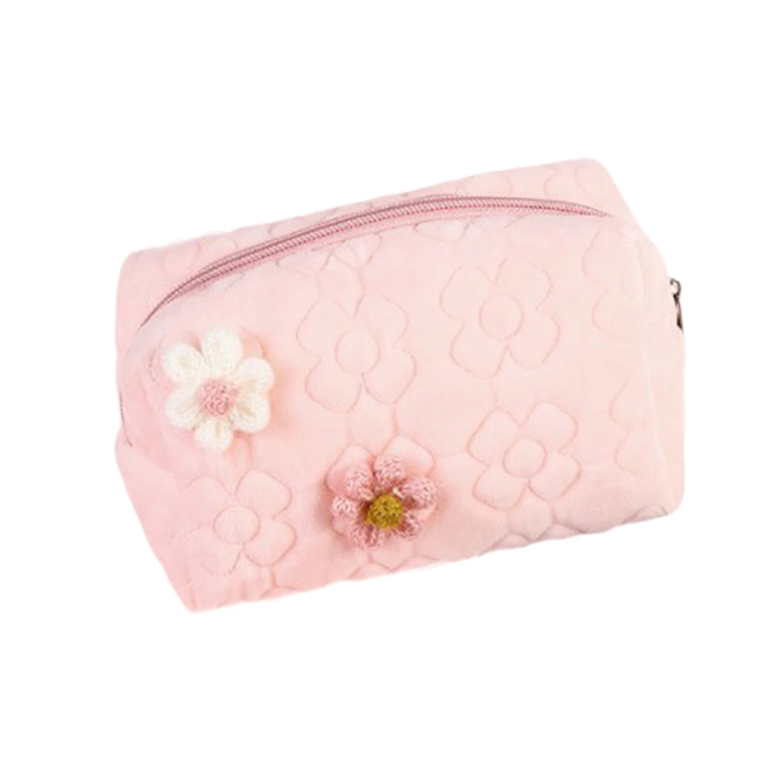 

Pillow Shape Pencil Pouch Multifunctional Soft Short Plush Pen Bag Lovely Flowers Storage Pouch Stationery for Students