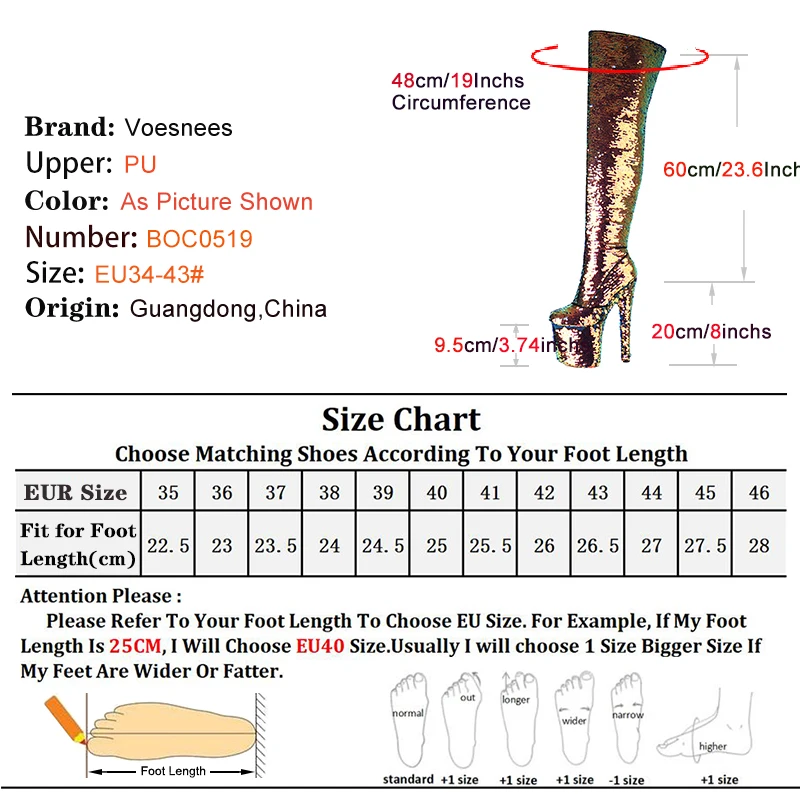 Bling Long Boots Women Over the Knee Thick Platform Side Zip High Heels Gold Luxury Design Dance Shoes Stiletto Thigh High Boots