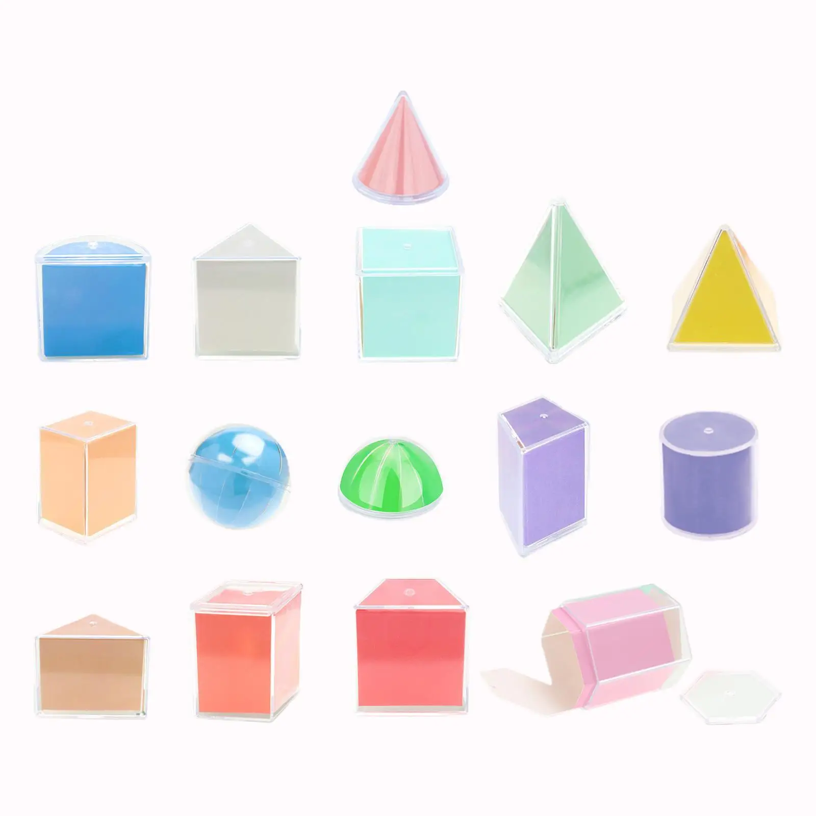 3D Shapes Geometric Solids Montessori Toys 3D Shapes Geometric for Ages 2+ Preschool Elementary Home School Supplies Kids Babies