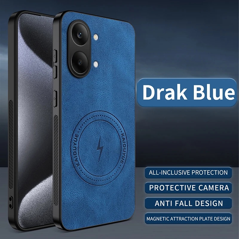 Luxury PU Leather Magnetic Protective Back Cover - Premium Phone Shell Case