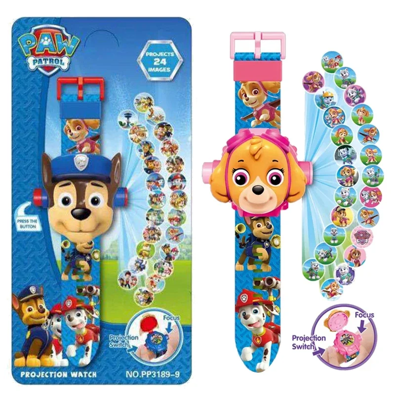 thumbnail image 1 of Reloj de juguete con proyección de la Patrulla Canina, modelo de cachorro de dibujos animados, cachorro de cabeza grande, Chase, Marshall, Rubble, Skye, reloj para niños, regalo, 1 of 5