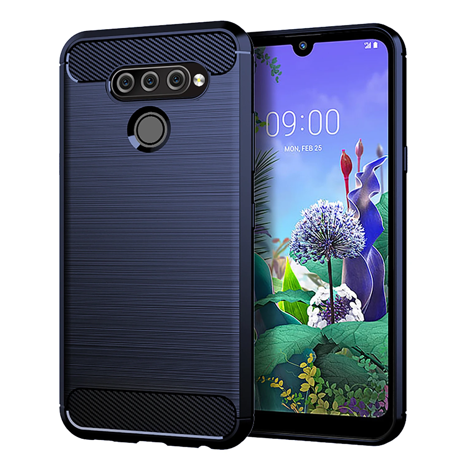 충격 방지 모바일 쉘, 럭셔리 탄소 섬유 휴대폰 커버, 낙하 방지 소프트 케이스, LG Q60 q92 q61 q62 q9 one q51 q61 q70