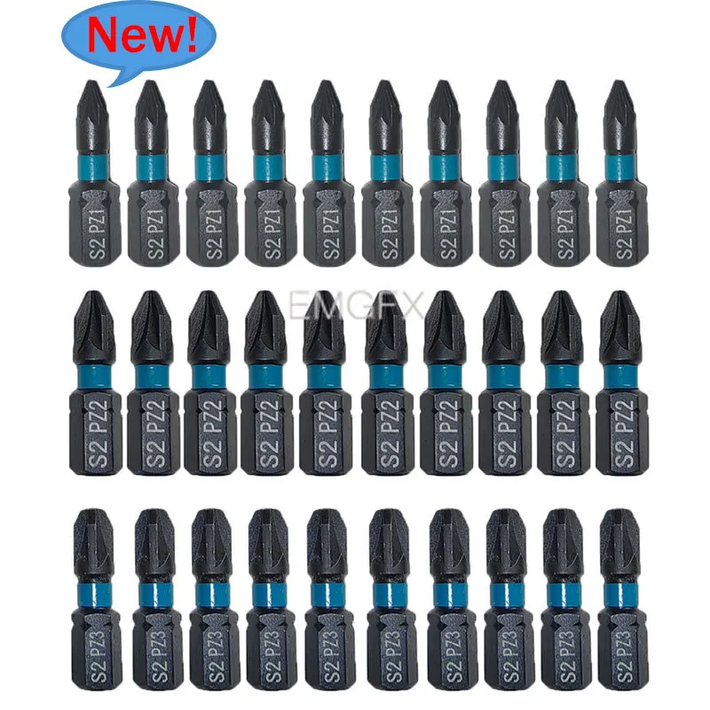 10Pcs-PZ1-PZ2-PZ3-S2-Alloy-Steel-Screwdriver-Bit-Sets-25mm-for-Drill ...