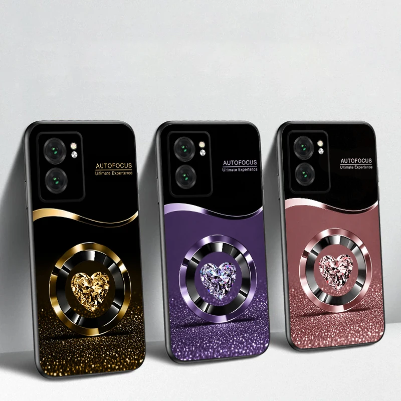 Purple Circle Diamond Design TPU Soft Phone Case