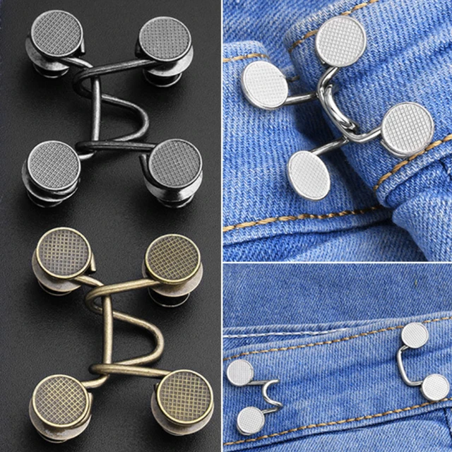 Nail-free Metal Jeans Button Snaps Detachable Pants Clips Buttons Pins DIY  Waist Tightener Clothing Buckles Sewing Tools - AliExpress