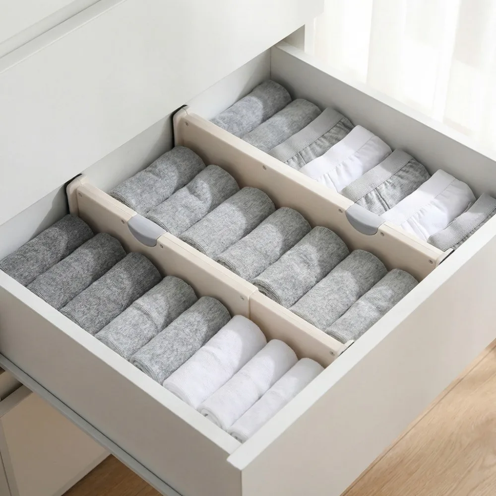 텔레스코픽 서랍 칸막이 보드 자유 조합 공구 없이 사용하는 옷장 파티션 보드 ..