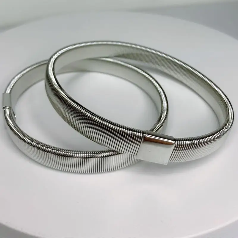 Metal Shirt Sleeve Holder Garter Elastic Armband Men Fashion Adjustable Arm Cuffs Bands Anti-Slip Cuff Holder Armband