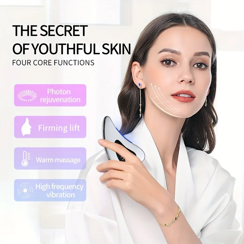Electrotherapy Skin Care Tool Electric Gua Sha Instrument Facial Unclogging Lifting Beauty Tools