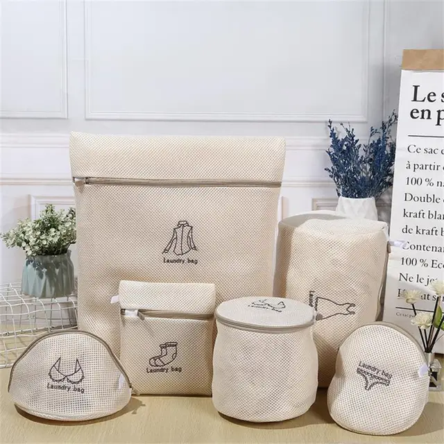 Piszkos Ruhák Tároló Táska Különleges Háló Poliészter Nettó Cipzáras Fehérnemű Mosás Mosógép Különböző Stílusú Mosodai