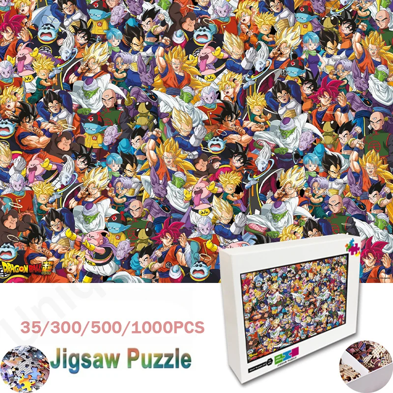 Bandai Anime Dragon Ball Characters Collection Jigsaw Puzzle 35/300/500/1000 Pcs Jigsaw Diy Toys for Adults Home Decoration