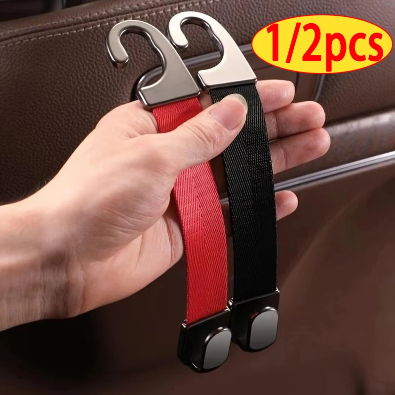 1/2pcs Car Headrest Hooks Hanger for Bags Seat Back Organizer Holder Clips Auto Fastener Hooks Car Storage Interior Accessories 1/2pcs Car Headrest Hooks Hanger for Bags Seat Back Organizer Holder Clips Auto Fastener Hooks Car Storage Interior Accessories