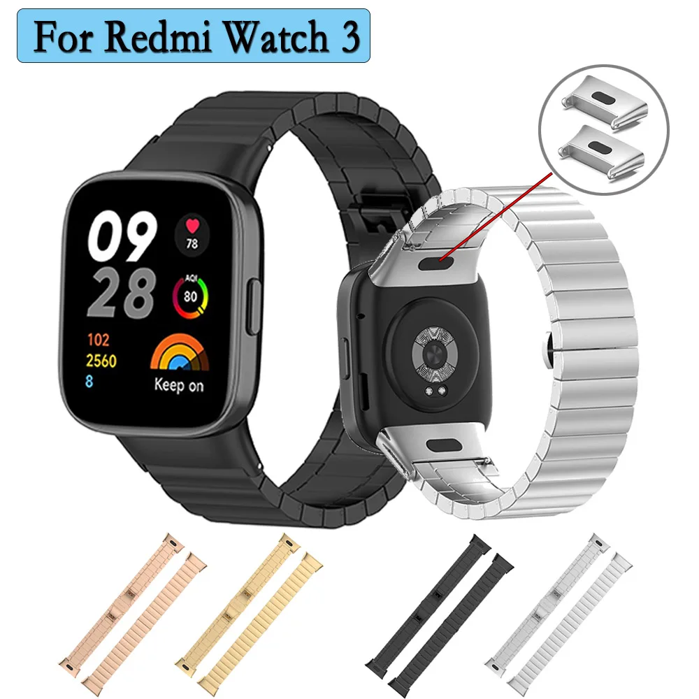 

Металлический ремешок для смарт-часов Redmi Watch 3 со скрытой застежкой из нержавеющей стали, браслет, модные и деловые аксессуары для часов