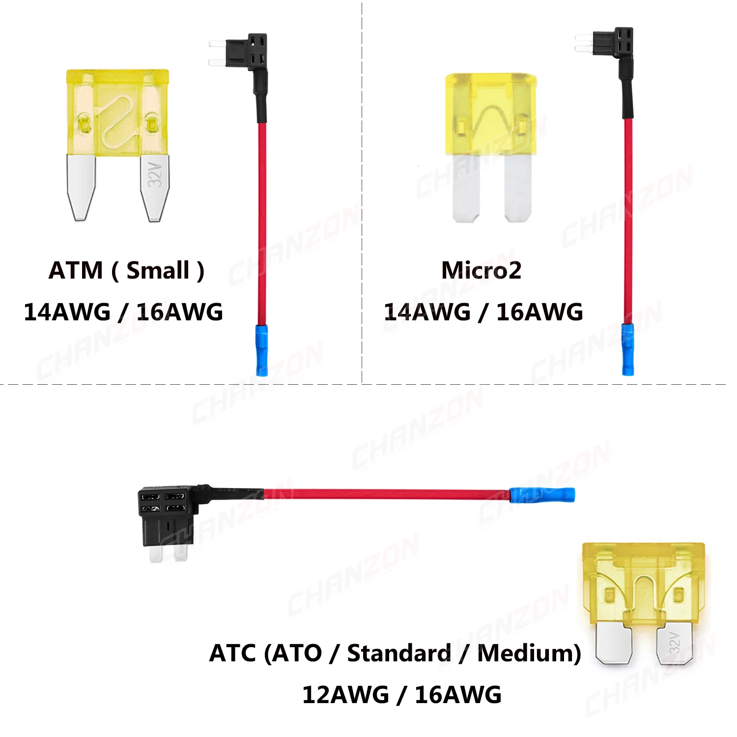 Dual Car Fuse Holder Add-a-circuit Tap Adapter ATM ATC Small Micro2 Block 5V 12V 24V 32V 12 14 16 AWG Wire Terminal Connector fuse holder,car fuses kit
