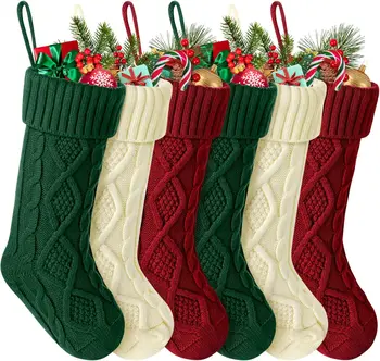 Large Knit Christmas Stockings 1