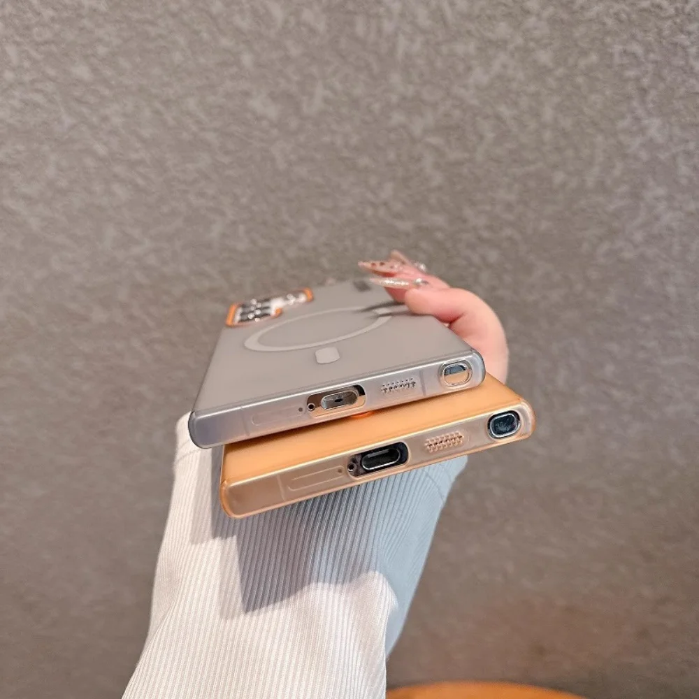 Translucent Matte Magnetic Phone Case with Wireless Charging Compatibility