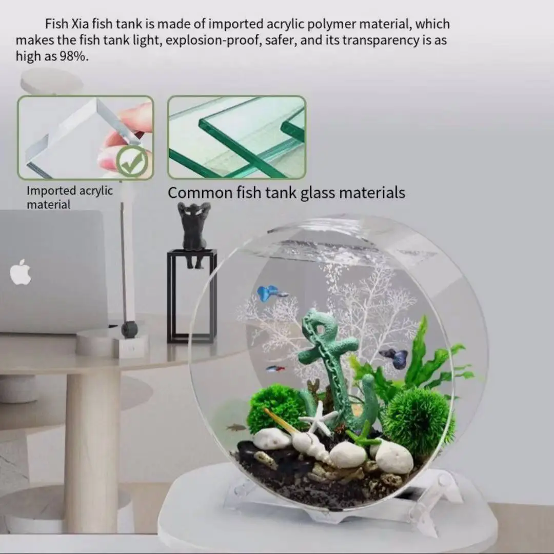 

Аквариумный креативный Настольный аквариум маленький золотой аквариум для рыб ленивый человек бесплатно меняет воду экологичный аквариумный аквариум аксессуары для аквариума