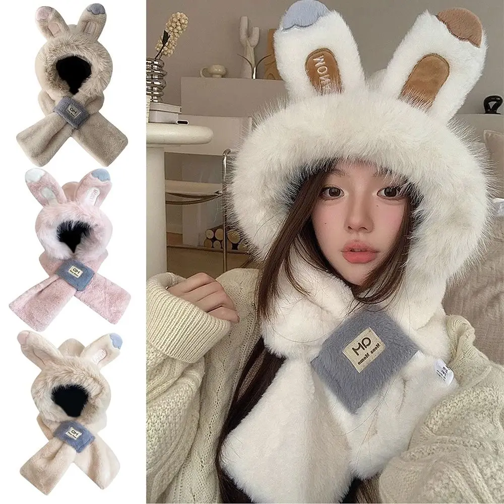 

Plush Pullover Hat Soft Ear Protection Warm Plush Hat Thickened Rabbit Ear Winter Hat Women