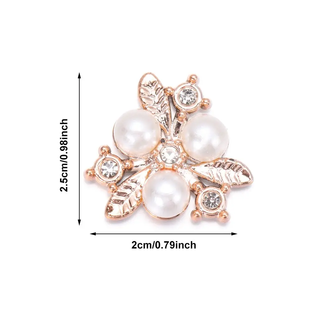 Description Picture 5 of item10PCS Pearl Flower Rhinestone Buttons Sparkling Crystal Hairpins Decoration Clothes Sewing Accessories