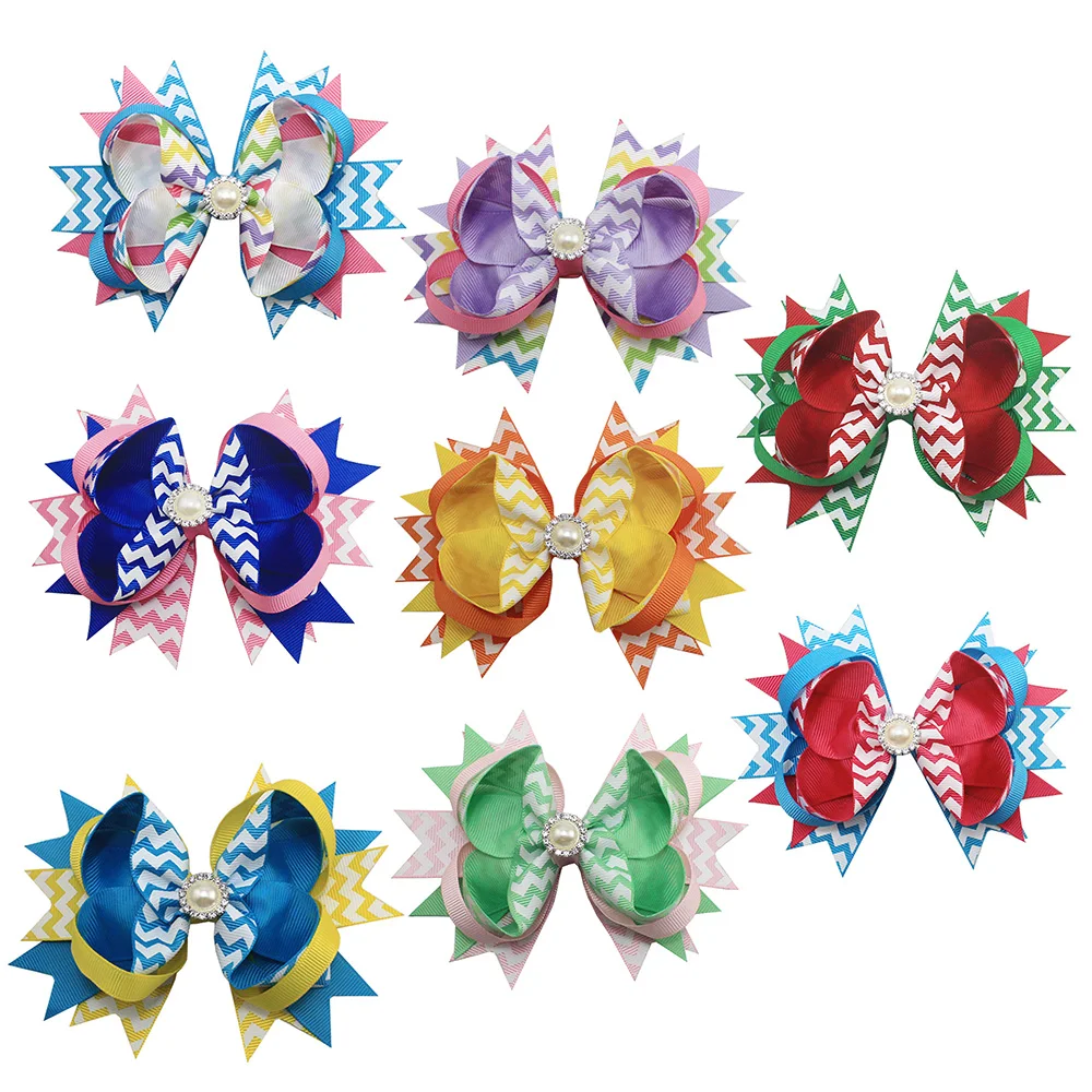 

Модные милые полосатые банты для волос для девочек ручной работы, заколка для волос, аксессуары для волос