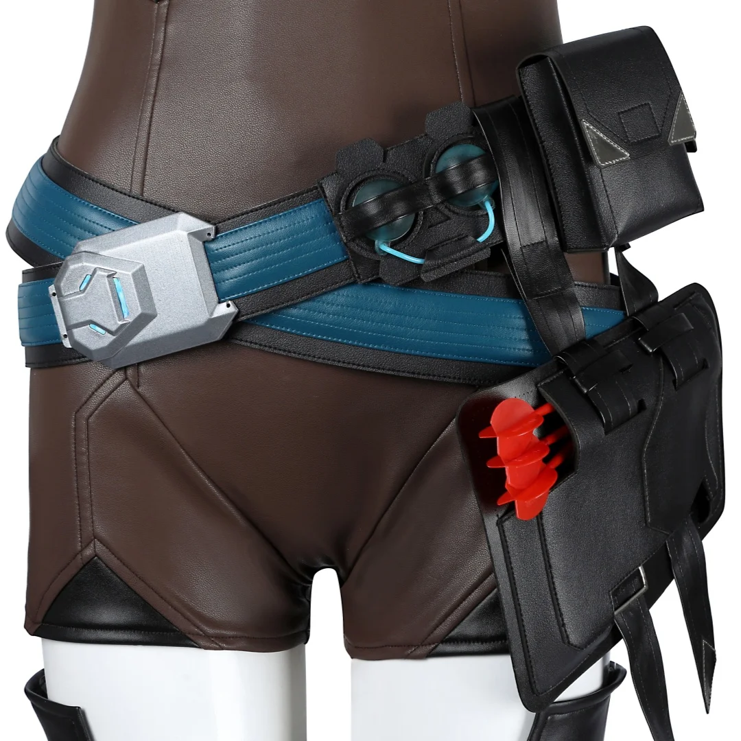 Overwatch 2: Freja | Blue Black Viking Warrior Cosplay Costume 65 Overwatch 2 Freja Viking Warrior Cosplay Costume for Women (Unofficial)