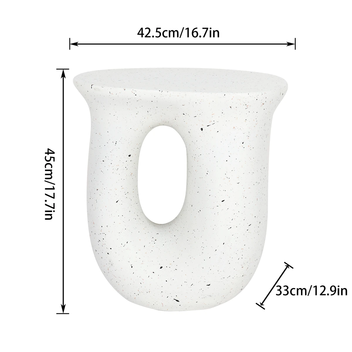 17.7" Pedestal Table Stand Cabin Decor, Handcast Polyresin, Full Color Finish End Table, Side Table, Plant Stand — view 5