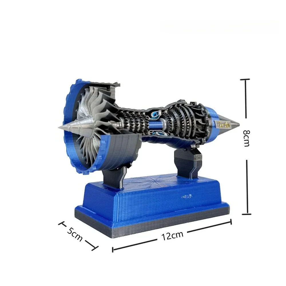 12cm TR900 슈퍼 터보 팬 엔진 미니 모델 키트 모터 기능 전기 버퍼 3D 인쇄 컬렉션 어린이를위한 장난감 소년