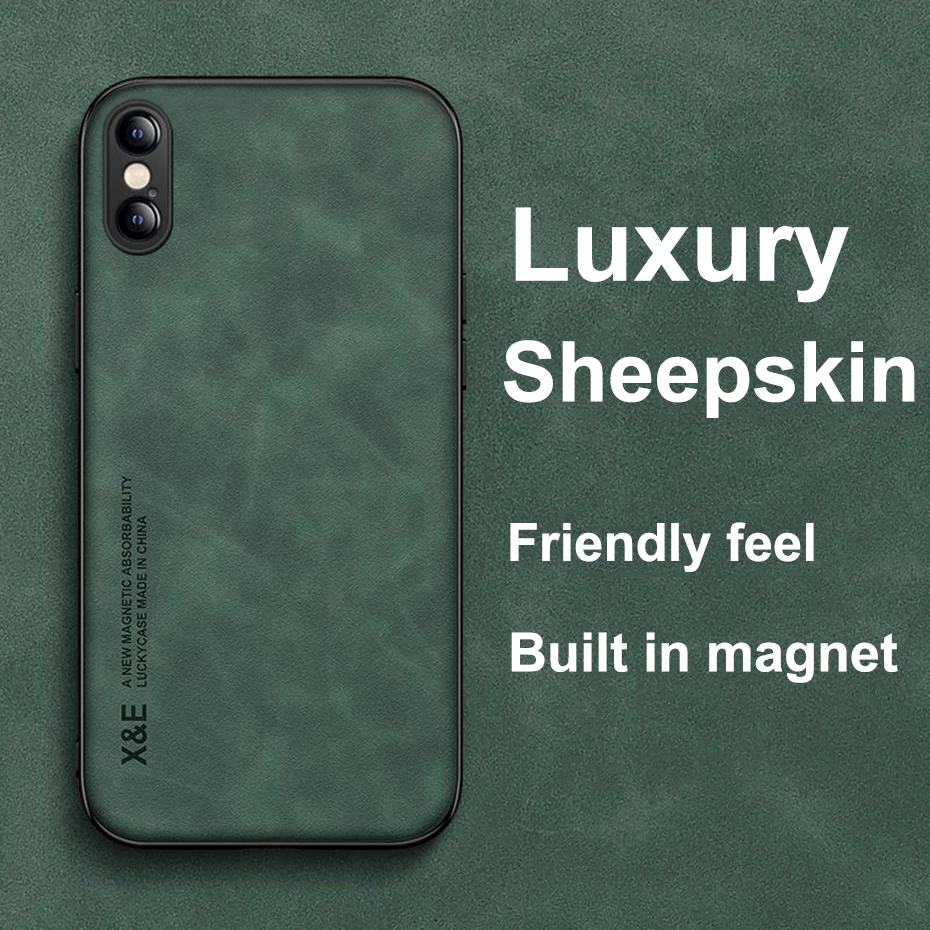 Premium Luxury Genuine Leather Magnetic Phone Case - Soft Shell Design