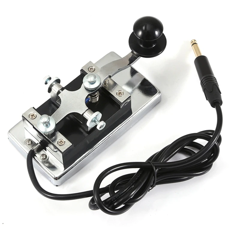 manual-telegraph-morse-key-handy-cw-morse-keyer-stainless-steel-for-shortwave-cw-radio