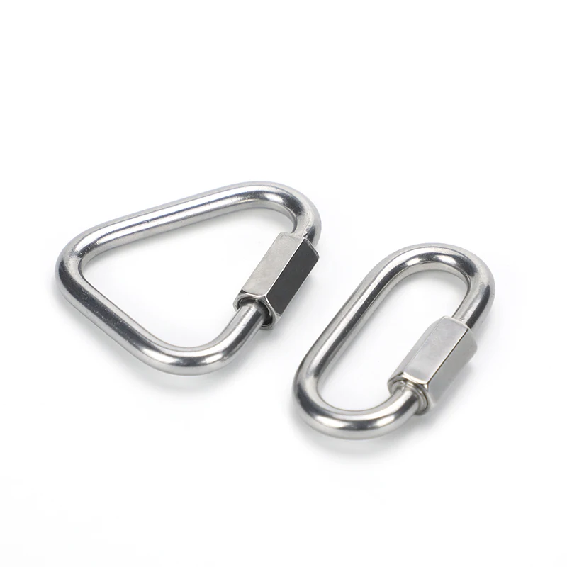 304 Stainless Steel Oval Connecting Ring Rock Climbing Carabiner Equipment Fast Security Outdoor Link Buckle