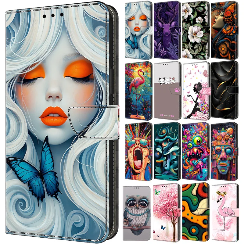 Stylish Women's Leather Flip Wallet Phone Case with Stand Feature
