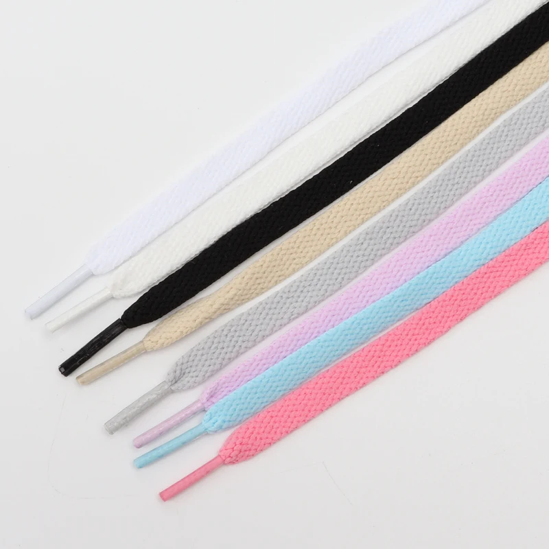 

1Pair Flat Shoelaces Эластичные Шнурки Для Кроссовок Точная Оплетка Прочные И Не Опускаются 36 Сплошные Цвета 5 Длина Классические Шнурки