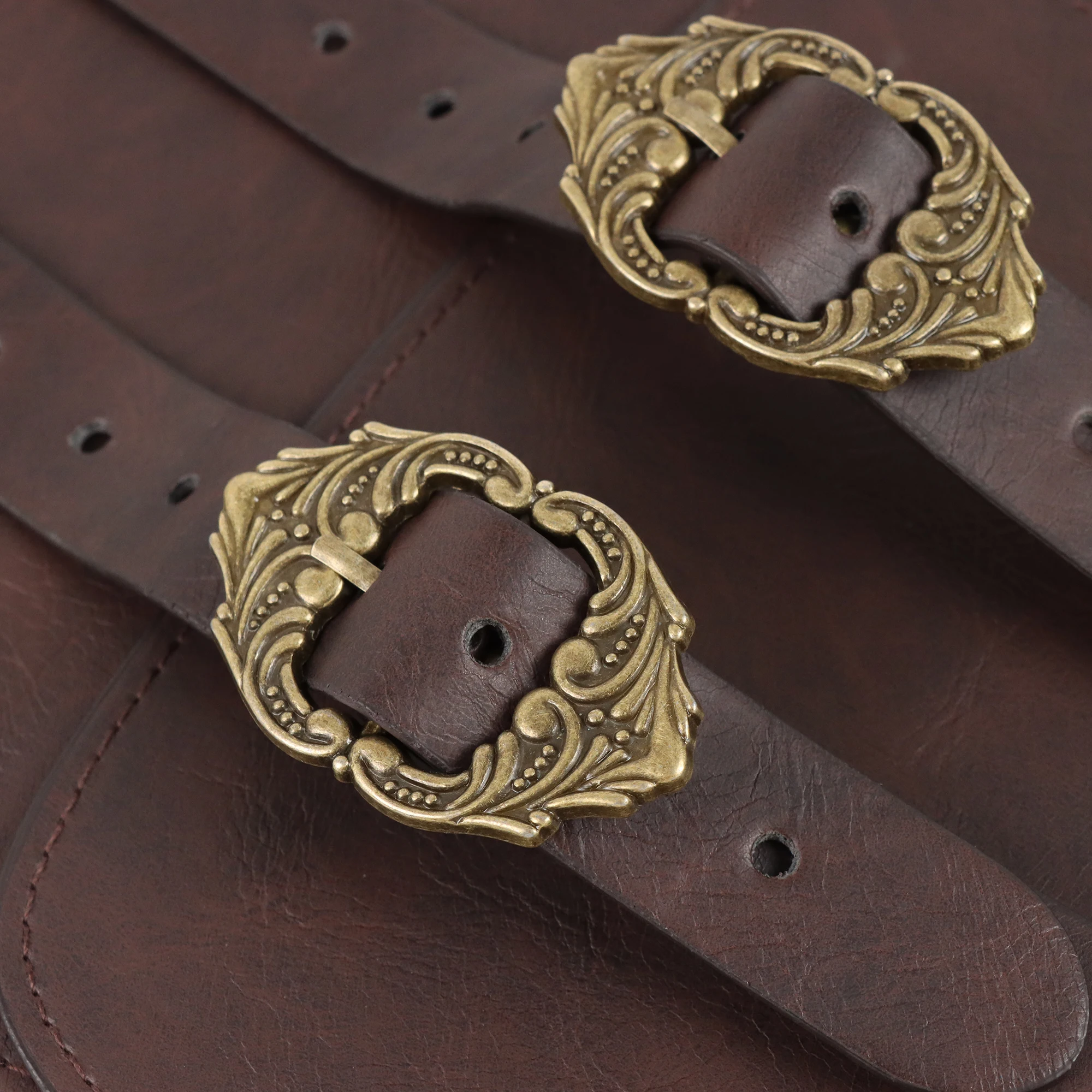Leather Belt Women's Viking Embossed Waist Armor Faux Leather for LARP Costume