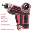35pc Pink tool kit with 3.6V USB Electric Screwdriver and drill set. Complete women tool set pelican case toolbox 3