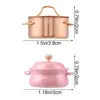 Model Doll Kitchenware Kitchen Cooking Toys Dollhouse Accessories Mini Cookware With Pot Cover Miniature Soup Pot 6