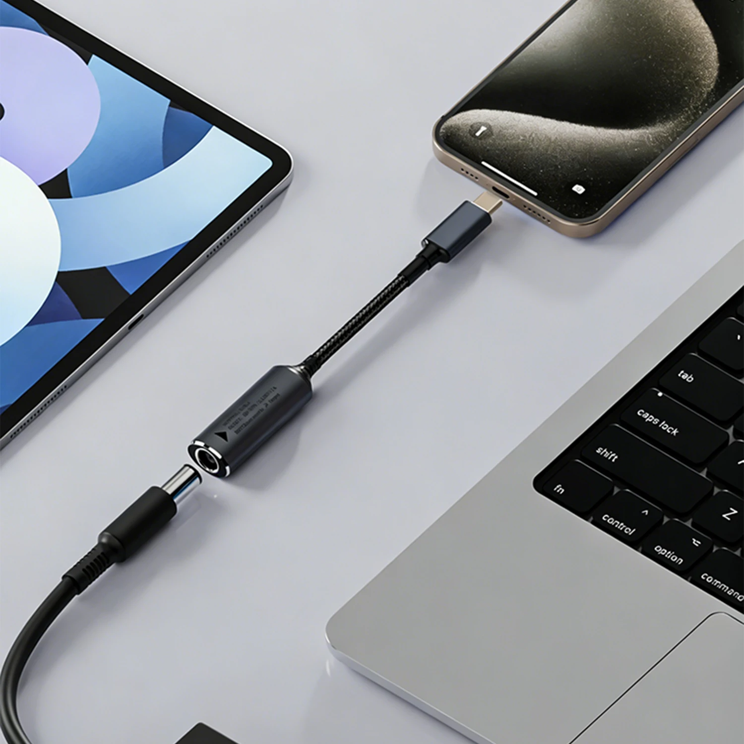 140W DC-USB C DC 암입력-타입 C 수출력 전원 충전 케이블 PD 자동 인식 칩 탑재, 휴대폰, 태블릿 충전용